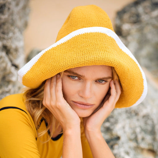 Crochet Sun Hat, in Energizing Yellow by BrunnaCo